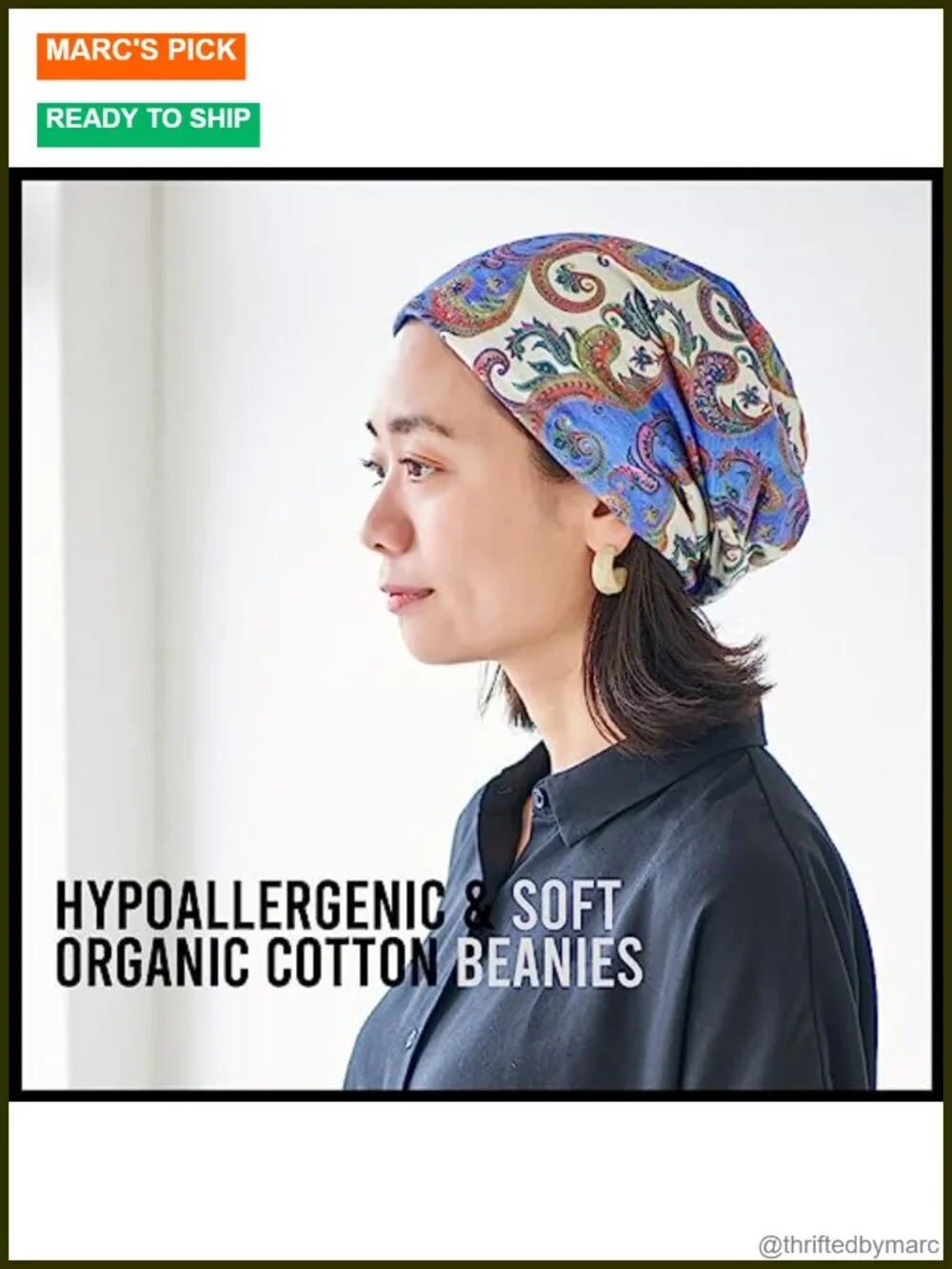 Slouchy Organic Cotton Beanie, Oversized Hipster Hat, Chemo Cap, Unisex